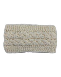 White Kable Knitted Warmer Headband HB-007-6