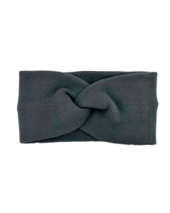Grey Knitted Headband Bow Style - H-0001-2
