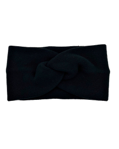 Black Knitted Headband Bow Style - H-0001-7