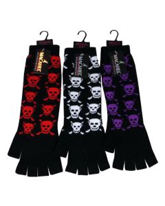 Skull Multi Assorted Fingerless Long Gloves
