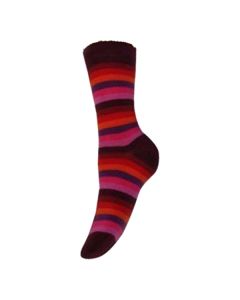 Ladies Autumn Colour Thin Striped Ankle Socks