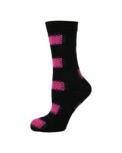 Neon Fushia Patchy Design Women Ankle Socks