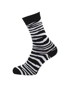 Ladies Ankle White Zebra Design Socks