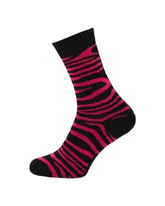Ladies Ankle Fuchsia Zebra Design Socks