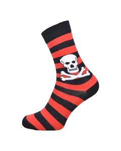 Ladies Dangerous Skull Stripe Ankle Socks