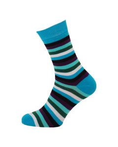 Ladies Ankle Blue Rainbow Stripe Socks