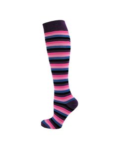 Purple and Pink Thin Striped Knee High Socks