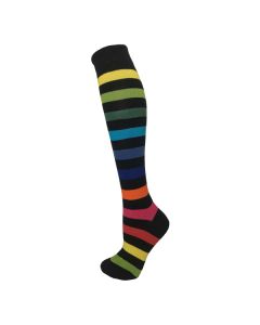 New Dark Rainbow Thick Stripe Knee High Socks