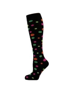 Neon Assorted Dots On Black KH Socks