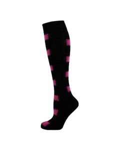 Neon Fuschia Patchy On Black KH Socks