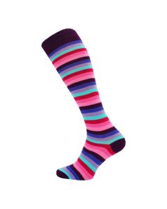Purple Rainbow Thin Striped Knee High Socks