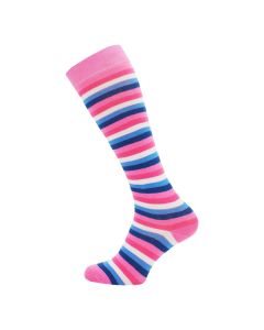 Pink Rainbow Thin Striped Knee High Socks