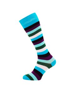 Turquoise Rainbow Thick Striped Knee High Socks SLK-0726