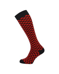 Knee High Squares Black And Red Design Socks 