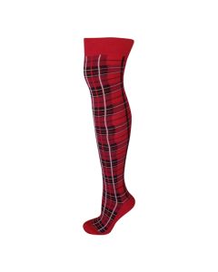 Red Check Design Over the Knee Socks