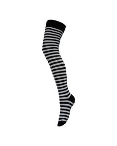 Black & White Thin Striped Over The Knee Socks