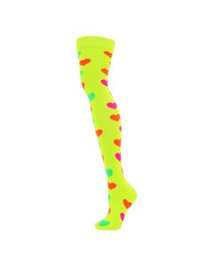 Over The Knee Neon Bubbles Yellow Sock