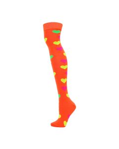 Over The Knee Neon Bubbles Orange Socks
