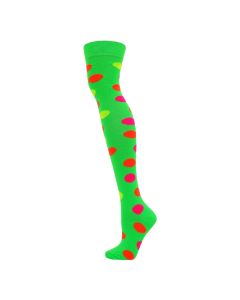 Over The Knee Neon Bubbles Green Socks