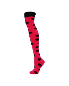 Over The Knee Black Bubbles On Fuchsia Socks