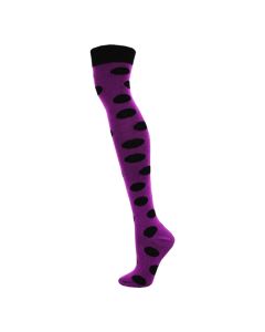 Over The Knee Black Bubbles On Purple Socks