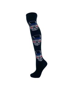 Skull With Top Hat Over The Knee Socks