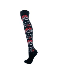 Over The Knee Punks Not Dead Skull Bandana Socks