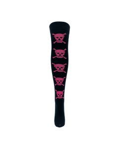 Fushia Skull and Bones Over the Knee Socks 