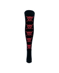 Red Skull and Bones Over the Knee Socks