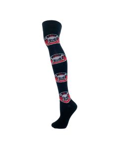 Skull and Bones on Fire Over The Knee Socks 