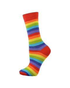 Men's Red Rainbow Thin Striped Ankle Socks