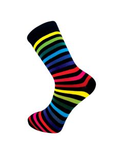 Men's Dark Rainbow Thin Striped Ankle Socks