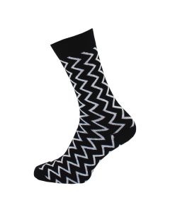 Men's White Zig Zag Design Ankle Socks