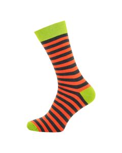 Men's Orange And Grey Thin Stripe Ankle Socks