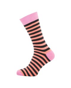 Men's Pink And Grey Thin Stripe Ankle  Socks