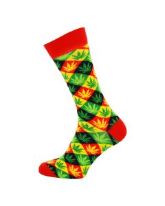 Men's Red and Green  Leafy Ankle  Socks