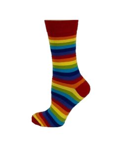 Men's Assorted Rainbow Thin Stripe Ankle Socks