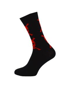Red Skull On Black Men Ankle Socks 