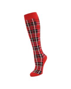 Men's Red Check Design Knee High Socks