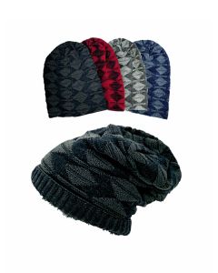 Assorted Patchwork Slouch Style Beanie