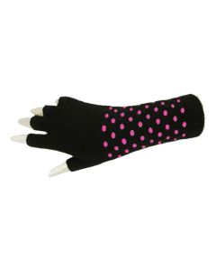 Neon Dots Design Fingerless Long Gloves