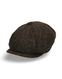 Herringbone Brown-Rust Eight Panel Cap