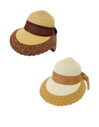 Summer Straw Visor with Bow