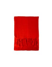 TASSELED PLAIN RED SCARF