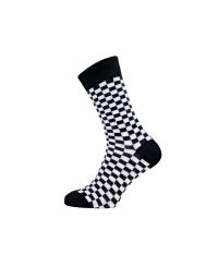 Men's Checkered Black And White Ankle Socks